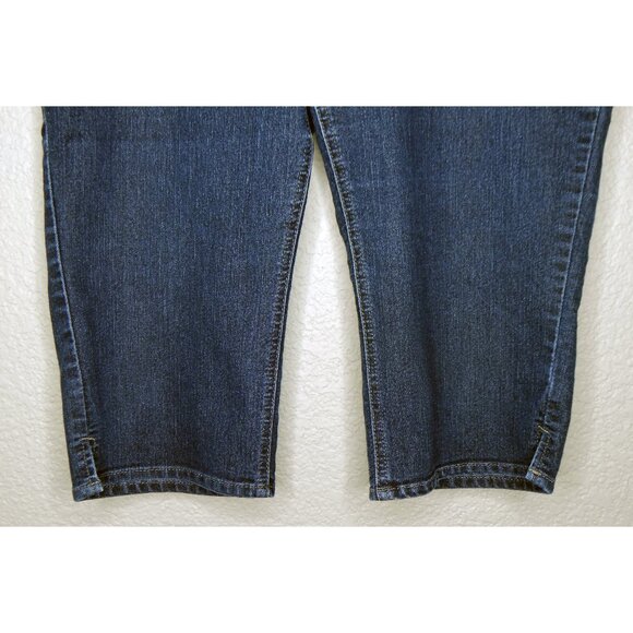 Riders by Lee Mid Rise Capri Jeans Dark Wash Denim Cropped Size 14 Style 1312569 - Picture 3 of 7